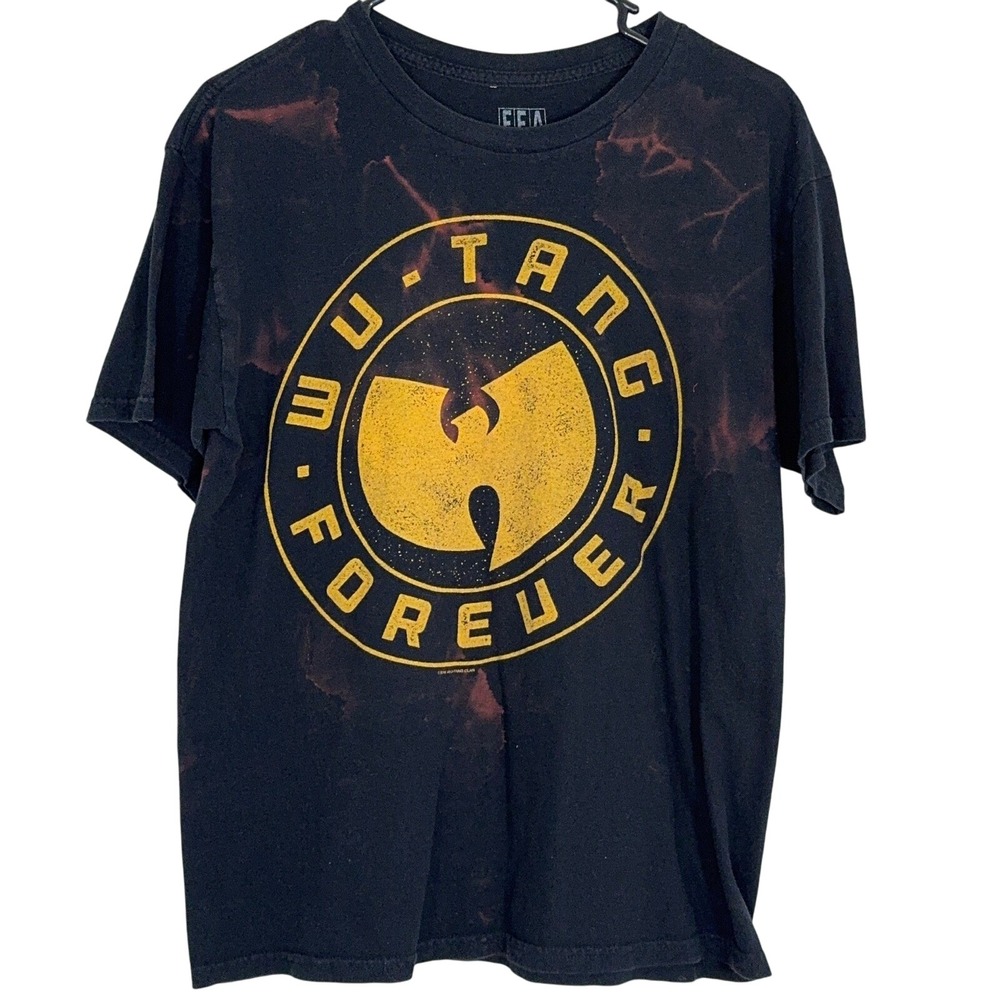 Wu-Tang‎ Clan Forever FEA Black Bleach Dyed Graphic Hip Hop T-Shirt Men's Size M